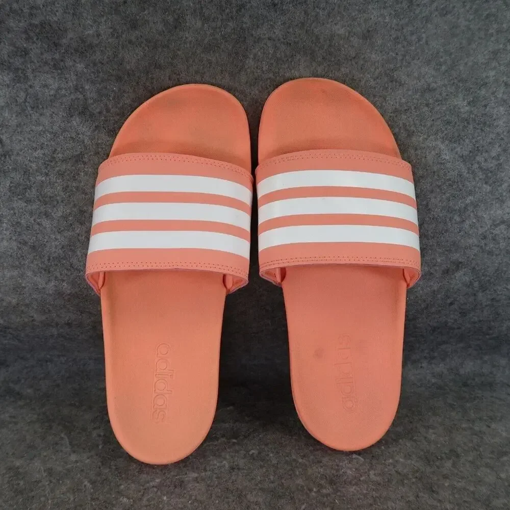 Adidas Shoes Mens 7 Sandal Slides Adilette Casual Comfort Coral White Cloudfoam